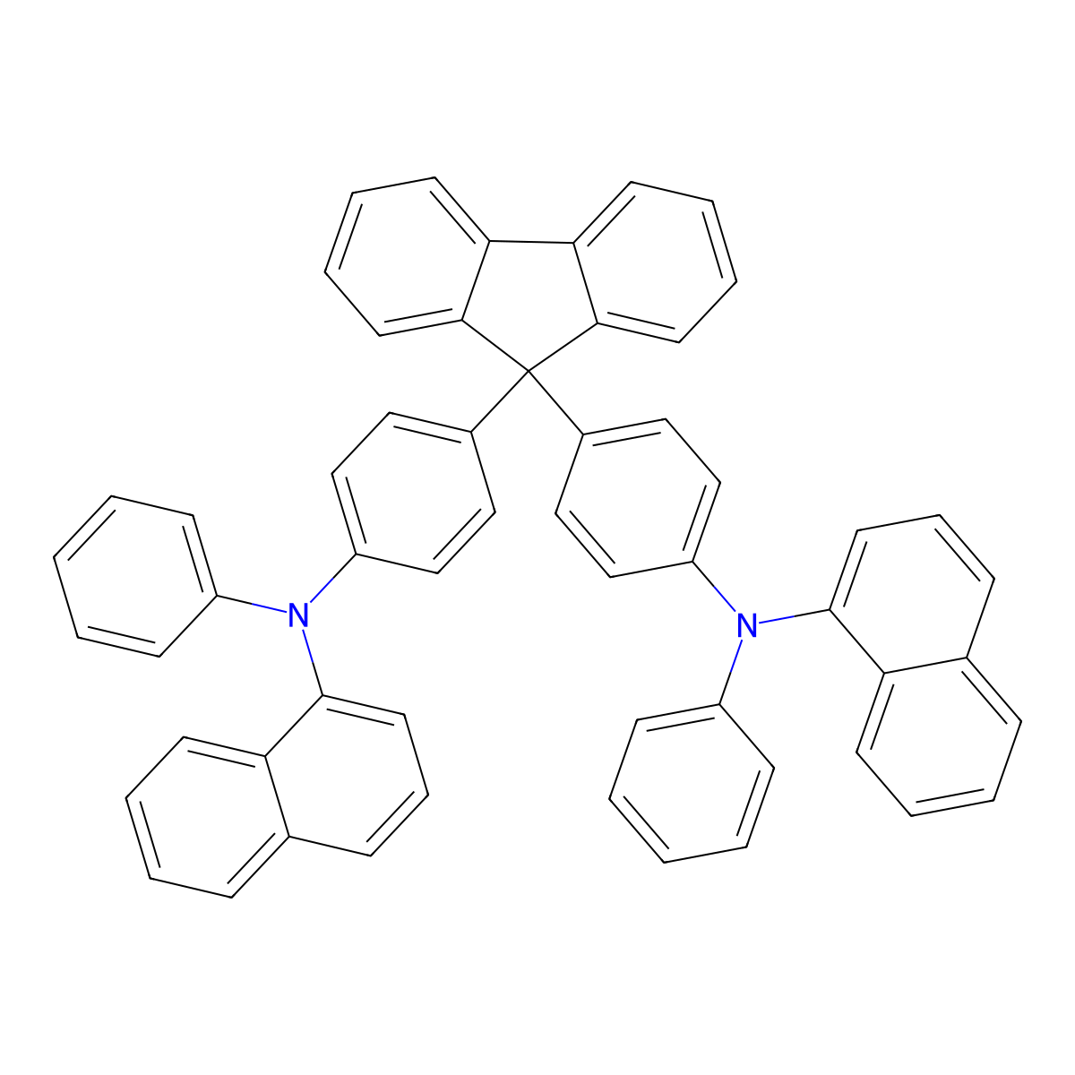 9,9-Bis[4-[N-(1-naphthyl)anilino]phenyl]fluorene molecular structure, CAS 510775-24-3