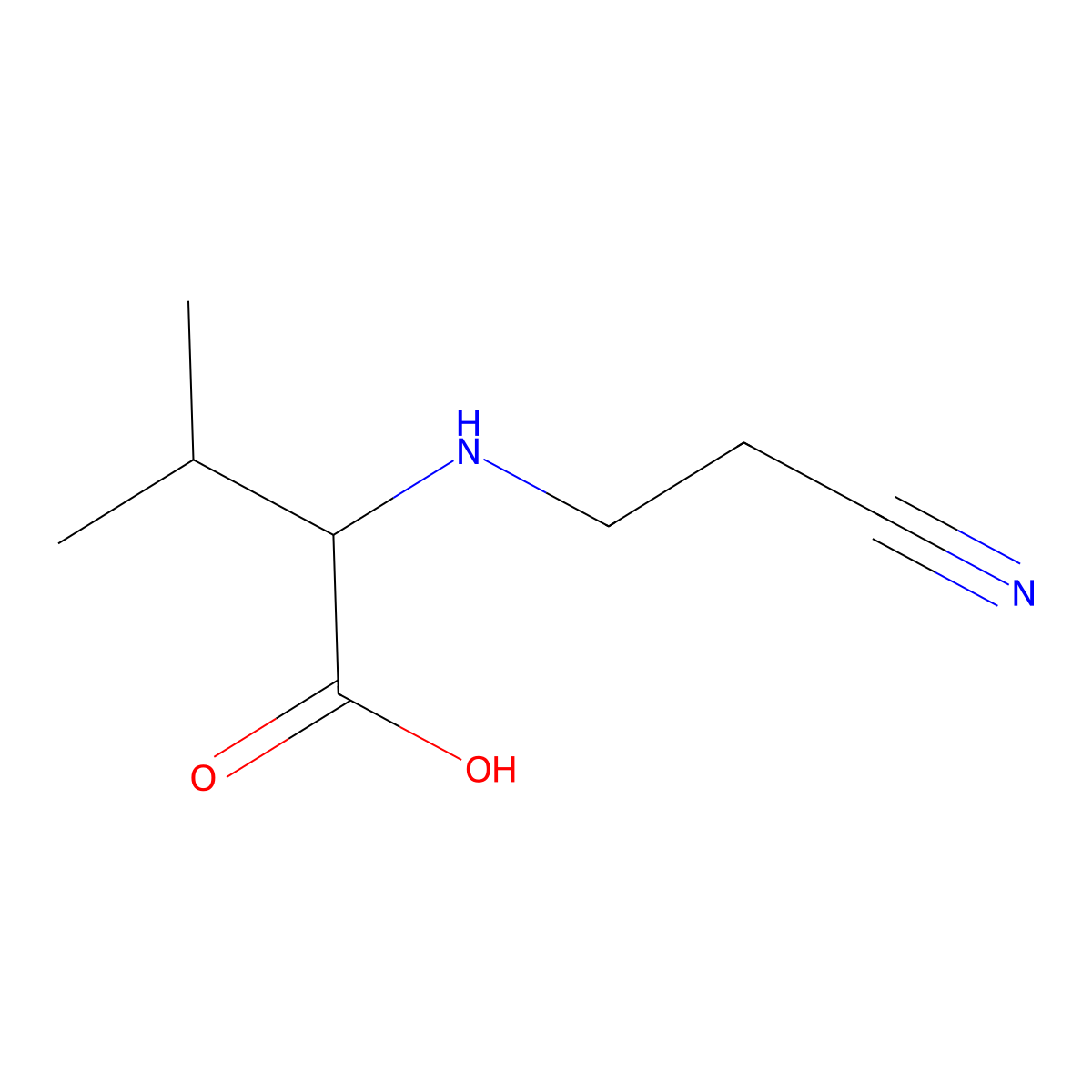 N-(2-cyanoethyl)valine molecular structure, CAS 51078-49-0
