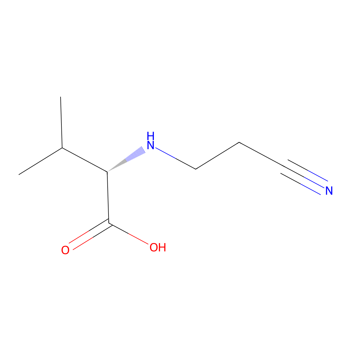 N-(2-cyanoethyl)valine molecular structure, CAS 51078-49-0