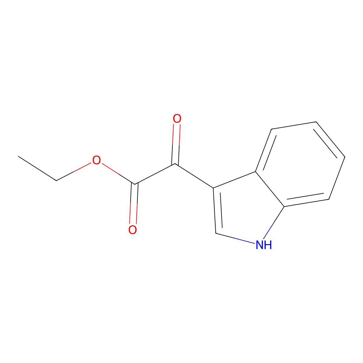 Ethyl 3-indolylglyoxylate molecular structure, CAS 51079-10-8