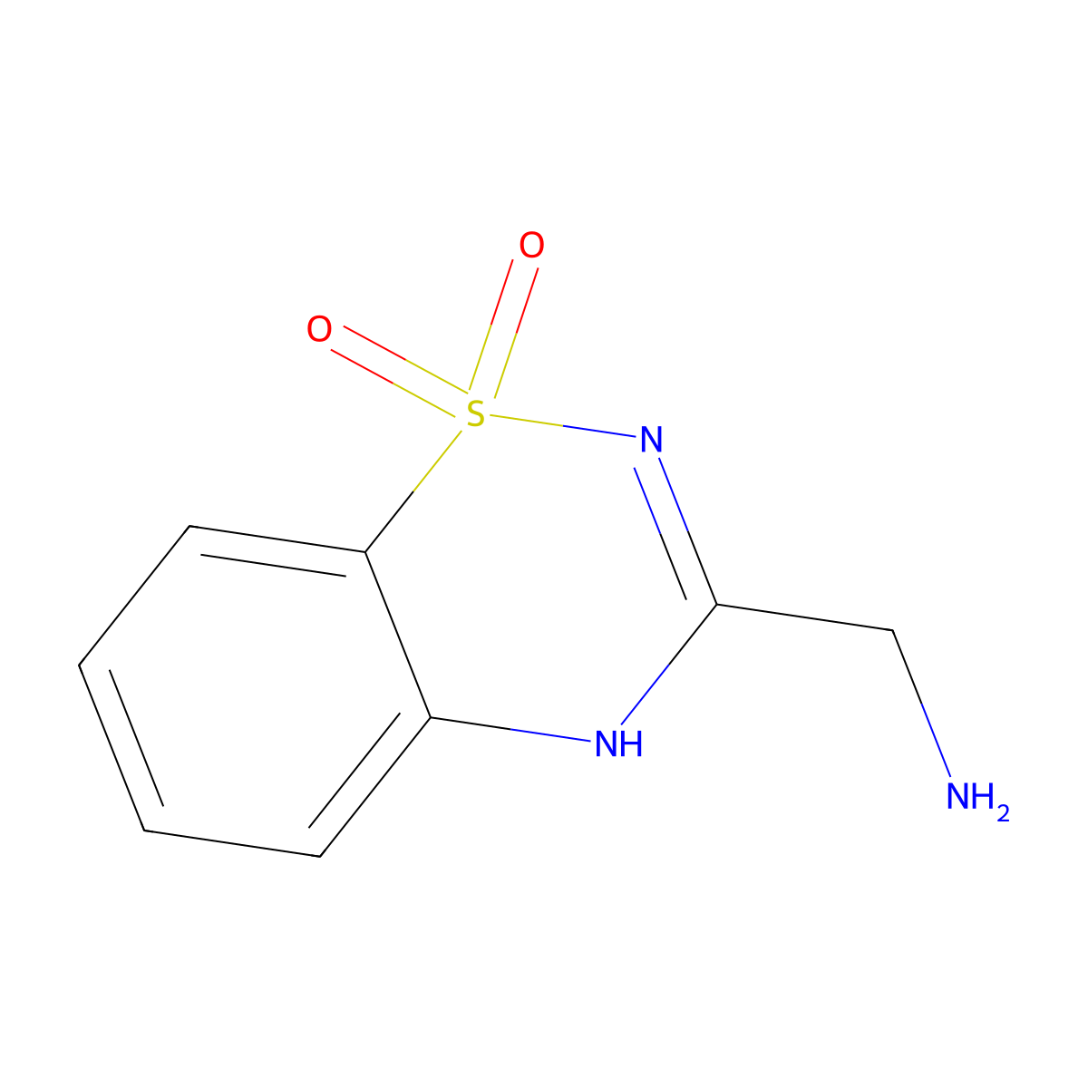 2H-1,2,4-Benzothiadiazine-3-methanamine, 1,1-dioxide molecular structure, CAS 5108-51-0