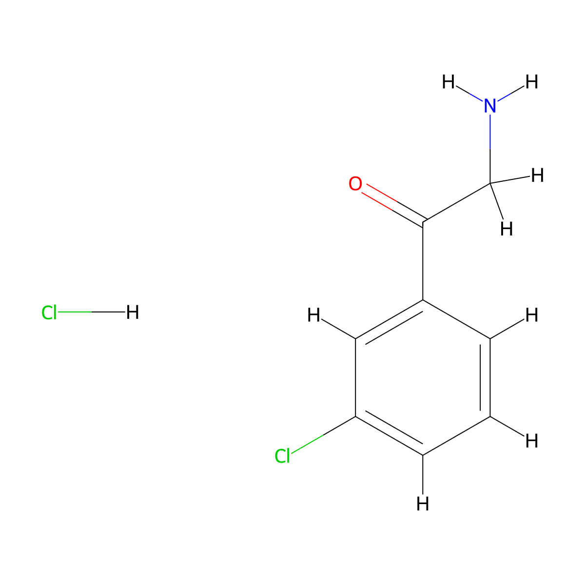 2-Amino-1-(3-chlorophenyl)ethanone hydrochloride molecular structure, CAS 51084-83-4