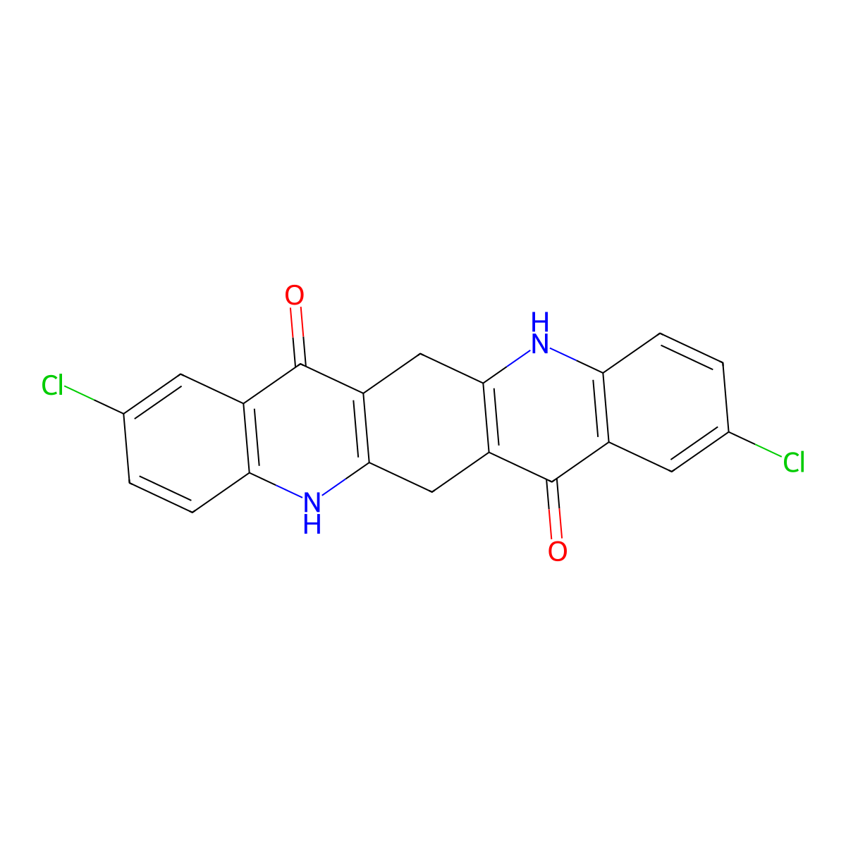 2,9-Dichloro-6,13-dihydroquinacridone molecular structure, CAS 51085-07-5