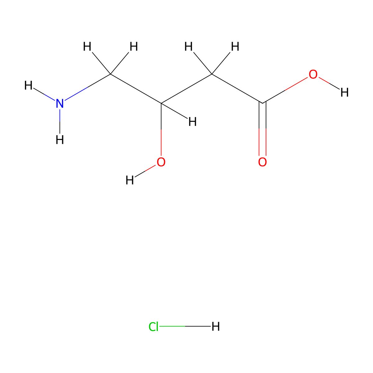 4-Amino-3-hydroxybutanoic acid hydrochloride molecular structure, CAS 51085-21-3
