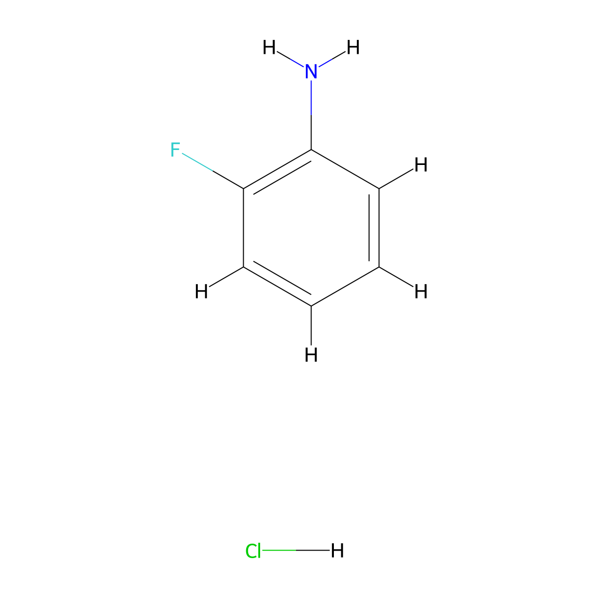 2-Fluoroaniline hydrochloride molecular structure, CAS 51085-49-5