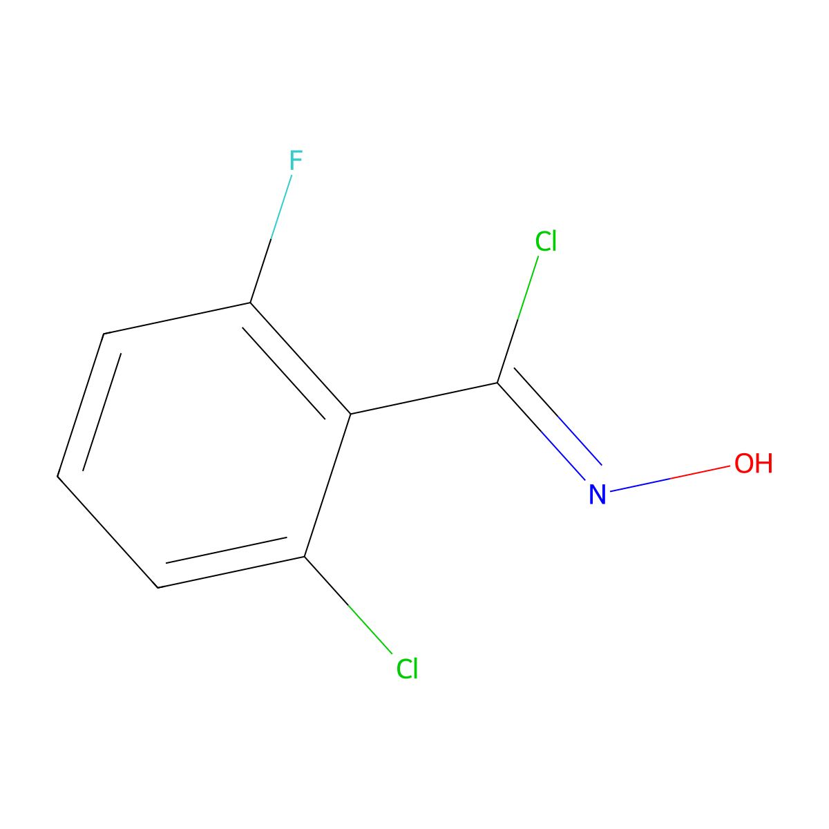 2-chloro-6-fluoro-N-hydroxybenzimidoyl chloride molecular structure, CAS 51088-25-6
