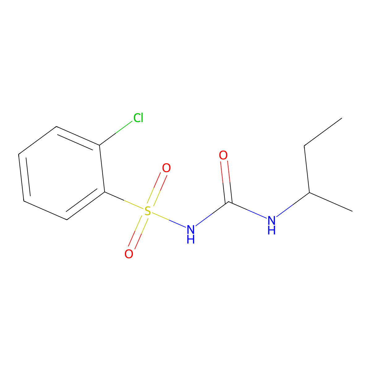 1-Butan-2-yl-3-(2-chlorophenyl)sulfonylurea molecular structure, CAS 5109-47-7