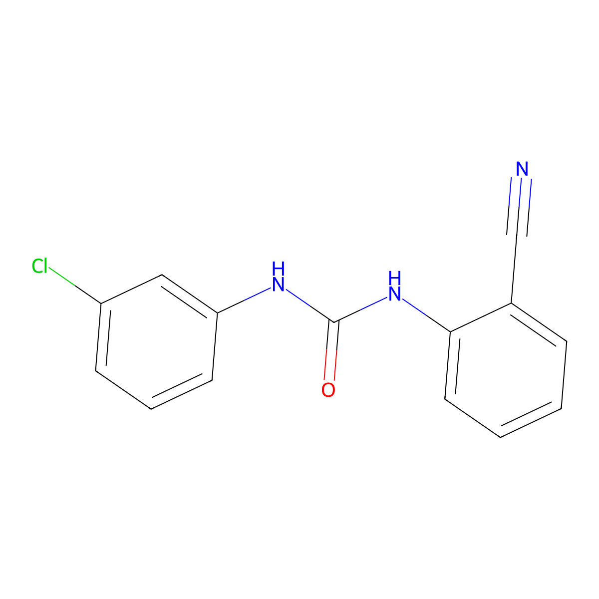1-(3-Chlorophenyl)-3-(2-cyanophenyl)urea molecular structure, CAS 5109-51-3