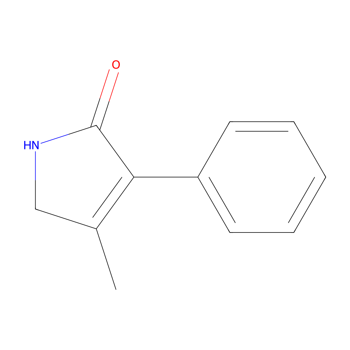 4-methyl-3-phenyl-1,5-dihydro-2H-pyrrol-2-one molecular structure, CAS 5109-52-4