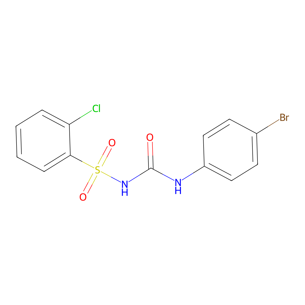1-(4-Bromophenyl)-3-(2-chlorophenyl)sulfonylurea molecular structure, CAS 5109-60-4