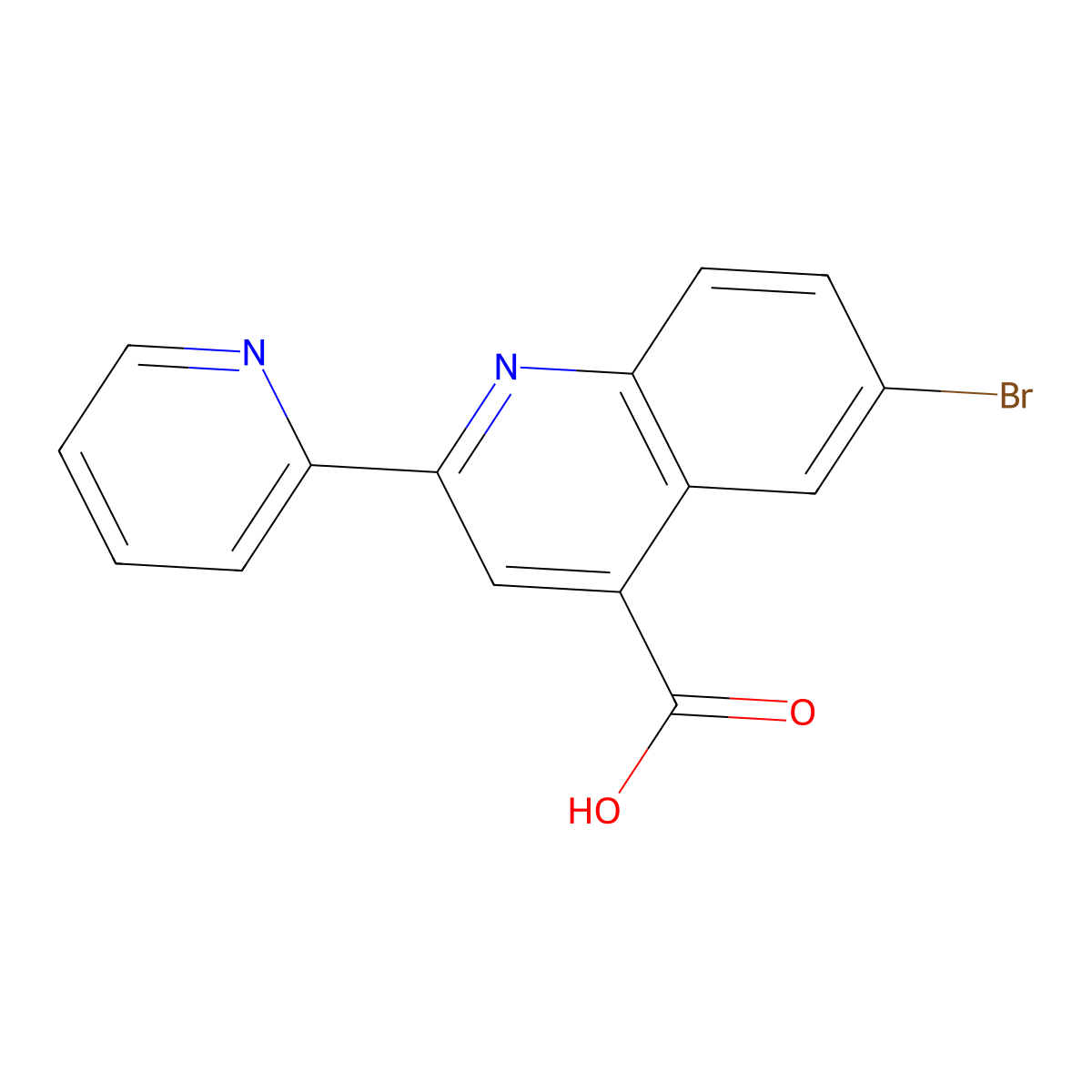 6-Bromo-2-pyridin-2-ylquinoline-4-carboxylic acid molecular structure, CAS 5109-98-8