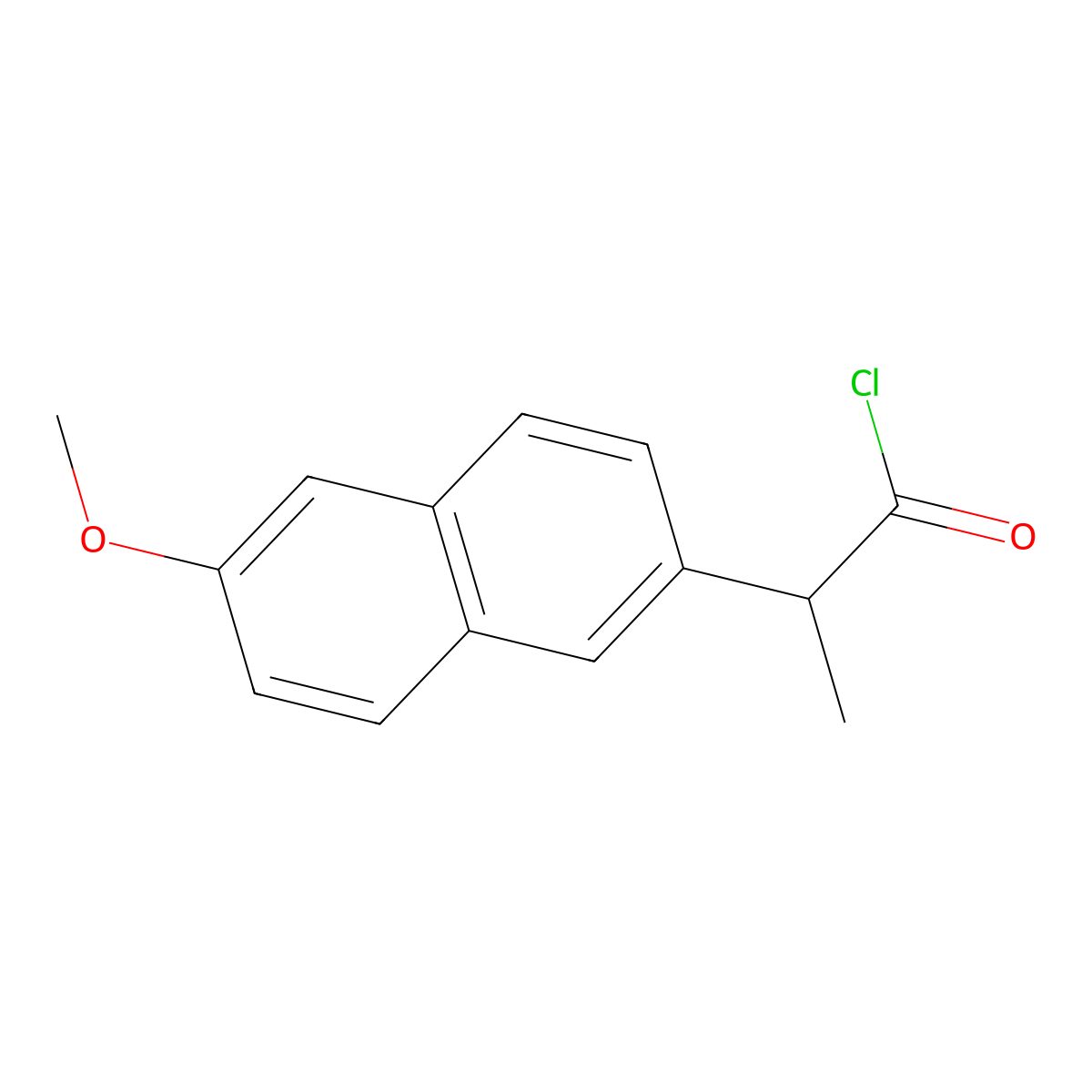 Naproxen chloride molecular structure, CAS 51091-84-0