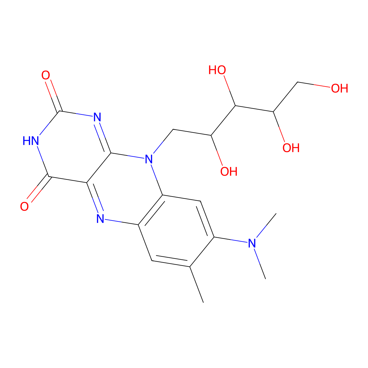 8-Demethyl-8-(dimethylamino)riboflavin molecular structure, CAS 51093-55-1