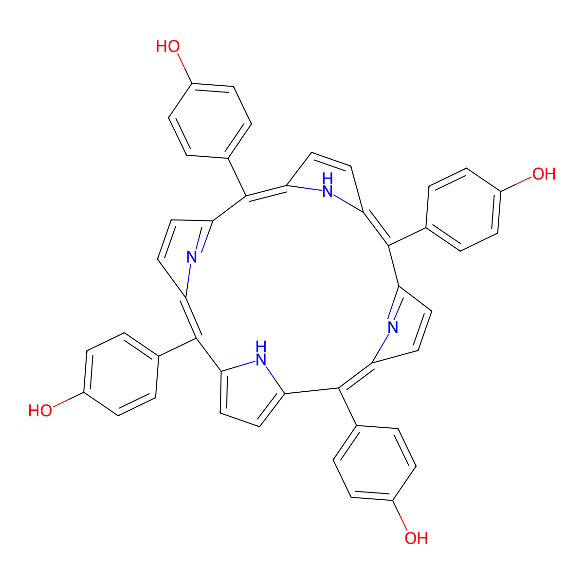 5,10,15,20-Tetrakis(4-hydroxyphenyl)porphyrin molecular structure, CAS 51094-17-8