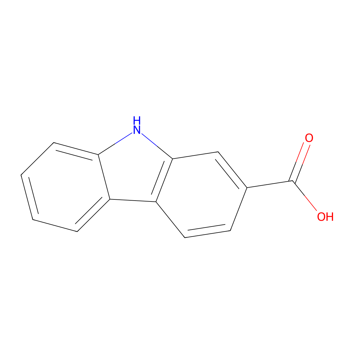 9H-Carbazole-2-carboxylic acid molecular structure, CAS 51094-28-1