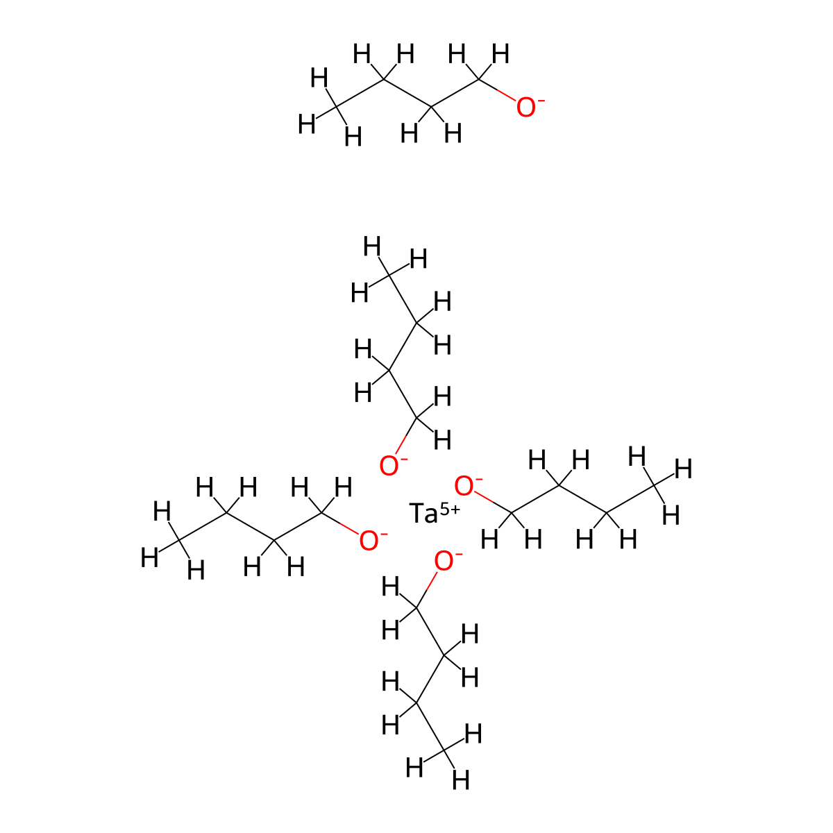 1-Butanol, tantalum(5+) salt (5:1) molecular structure, CAS 51094-78-1