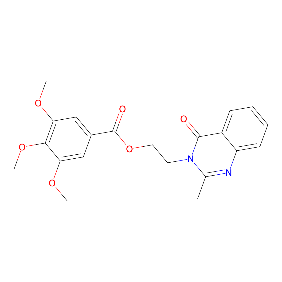 2-(2-methyl-4-oxo-3(4H)-quinazolinyl)ethyl 3,4,5-trimethoxybenzoate molecular structure, CAS 51094-81-6
