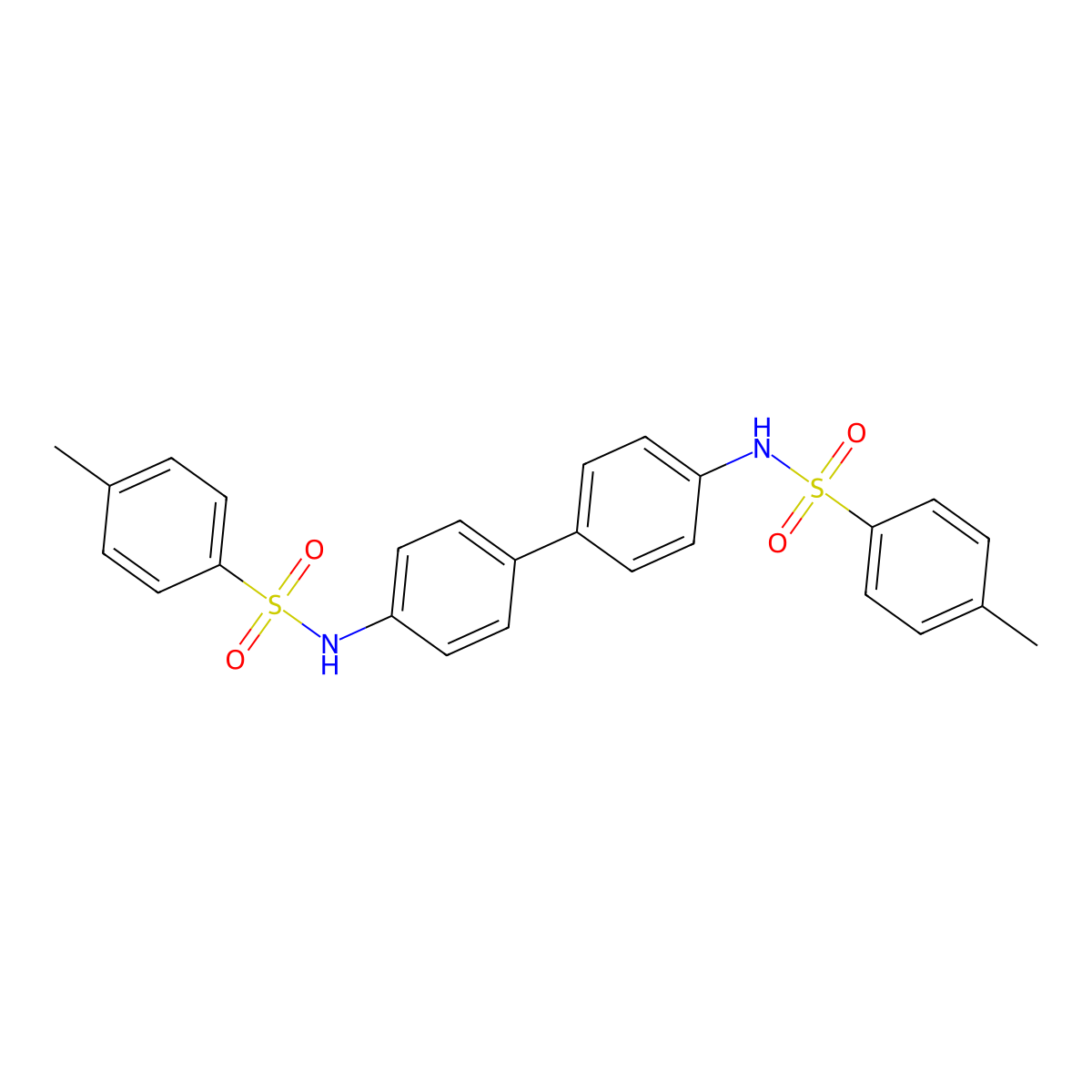 4-methyl-N-[4-[4-[(4-methylphenyl)sulfonylamino]phenyl]phenyl]benzenesulfonamide molecular structure, CAS 51099-99-1