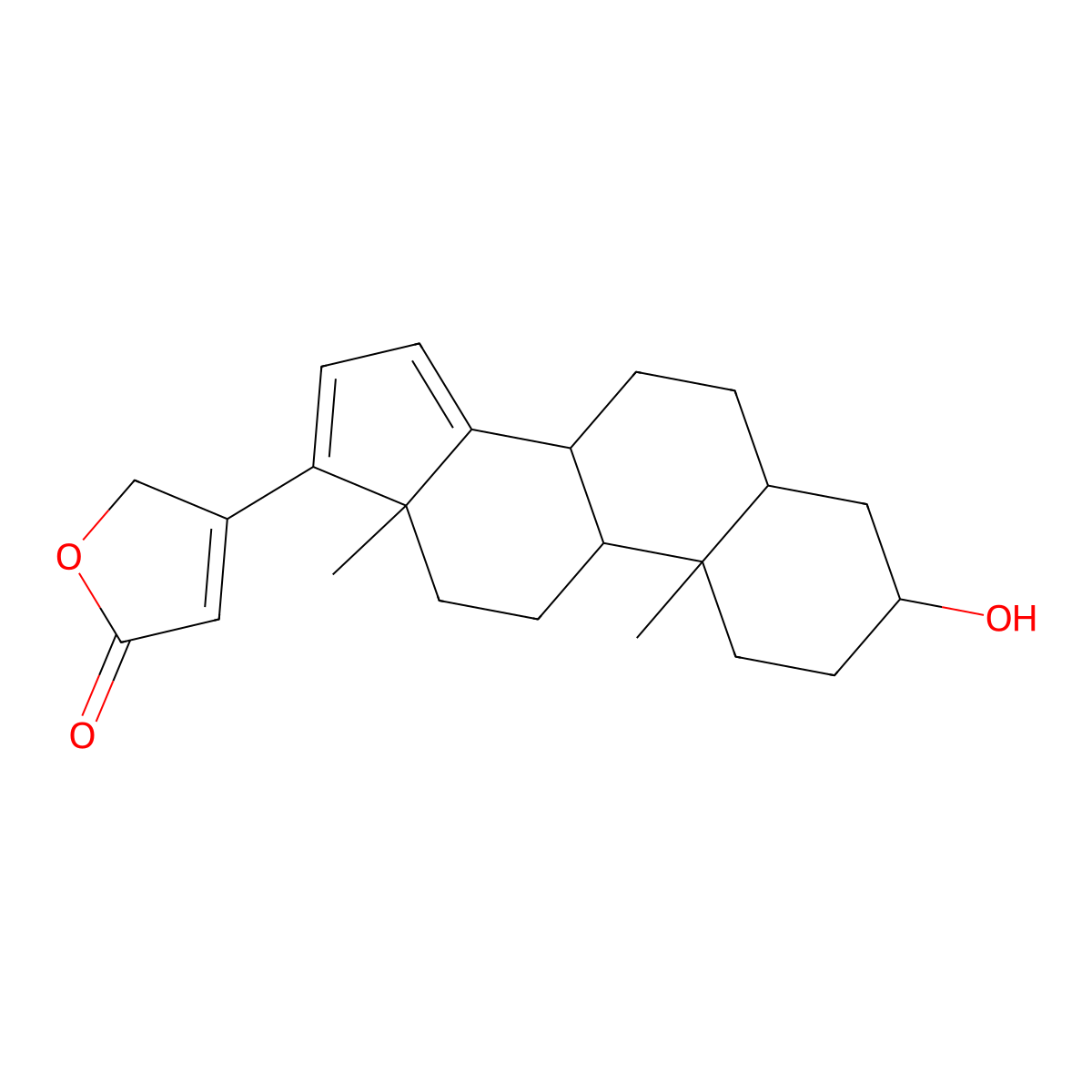 14,16-Dianhydrogitoxigenin molecular structure, CAS 511-17-1