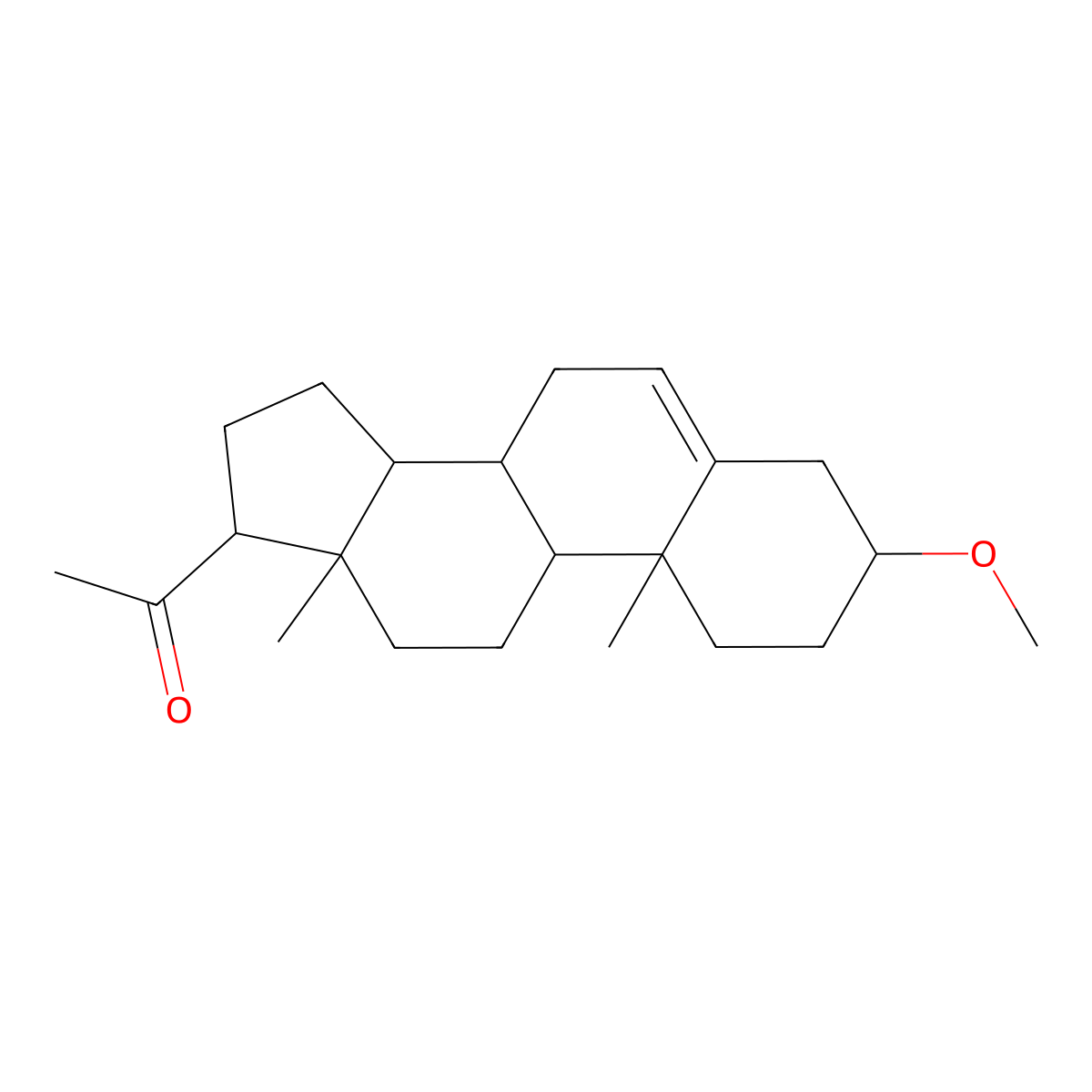 Pregnenolone methyl ether molecular structure, CAS 511-26-2