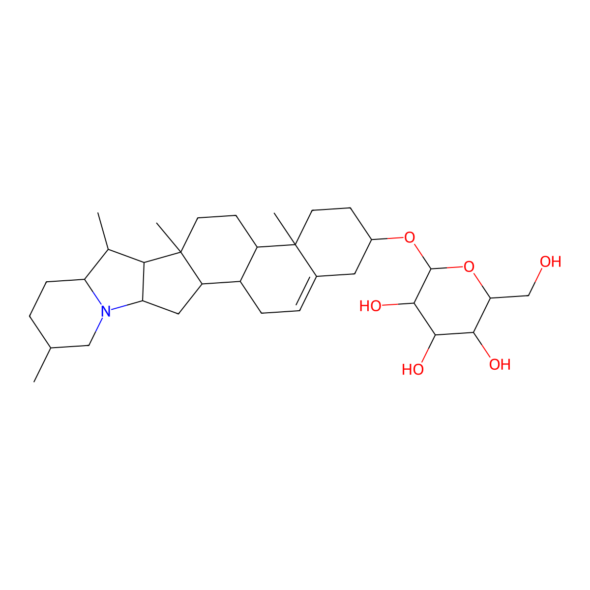 (3beta)-Solanid-5-en-3-yl beta-D-glucopyranoside molecular structure, CAS 511-36-4