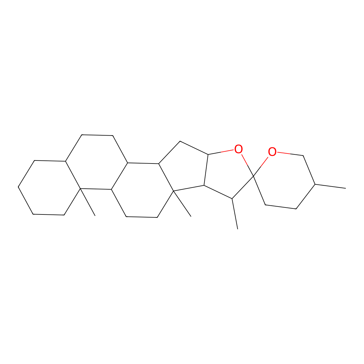 Spirostan non-stereo molecular structure, CAS 511-93-3