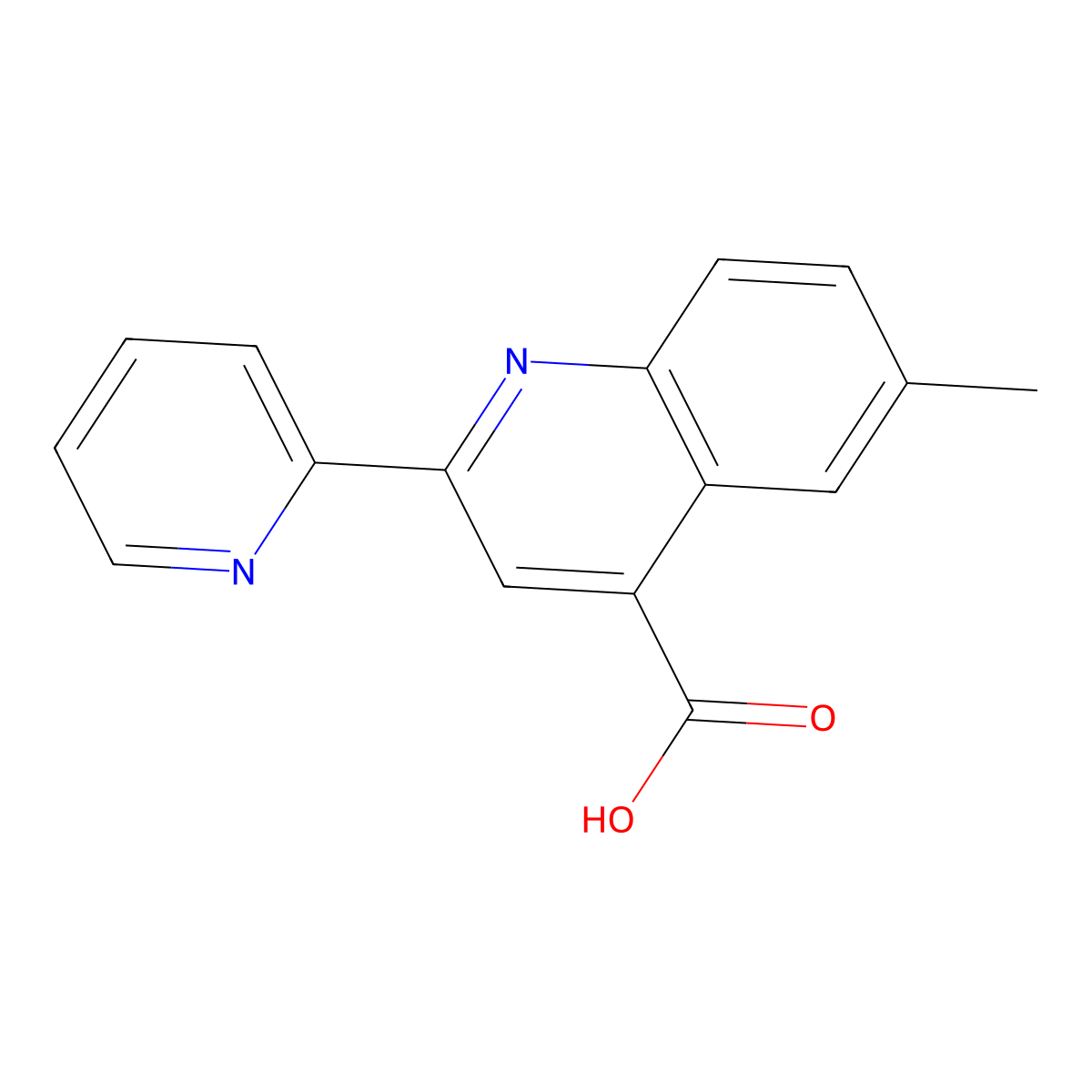 Cinchoninic acid, 6-methyl-2-(2-pyridyl)- molecular structure, CAS 5110-01-0