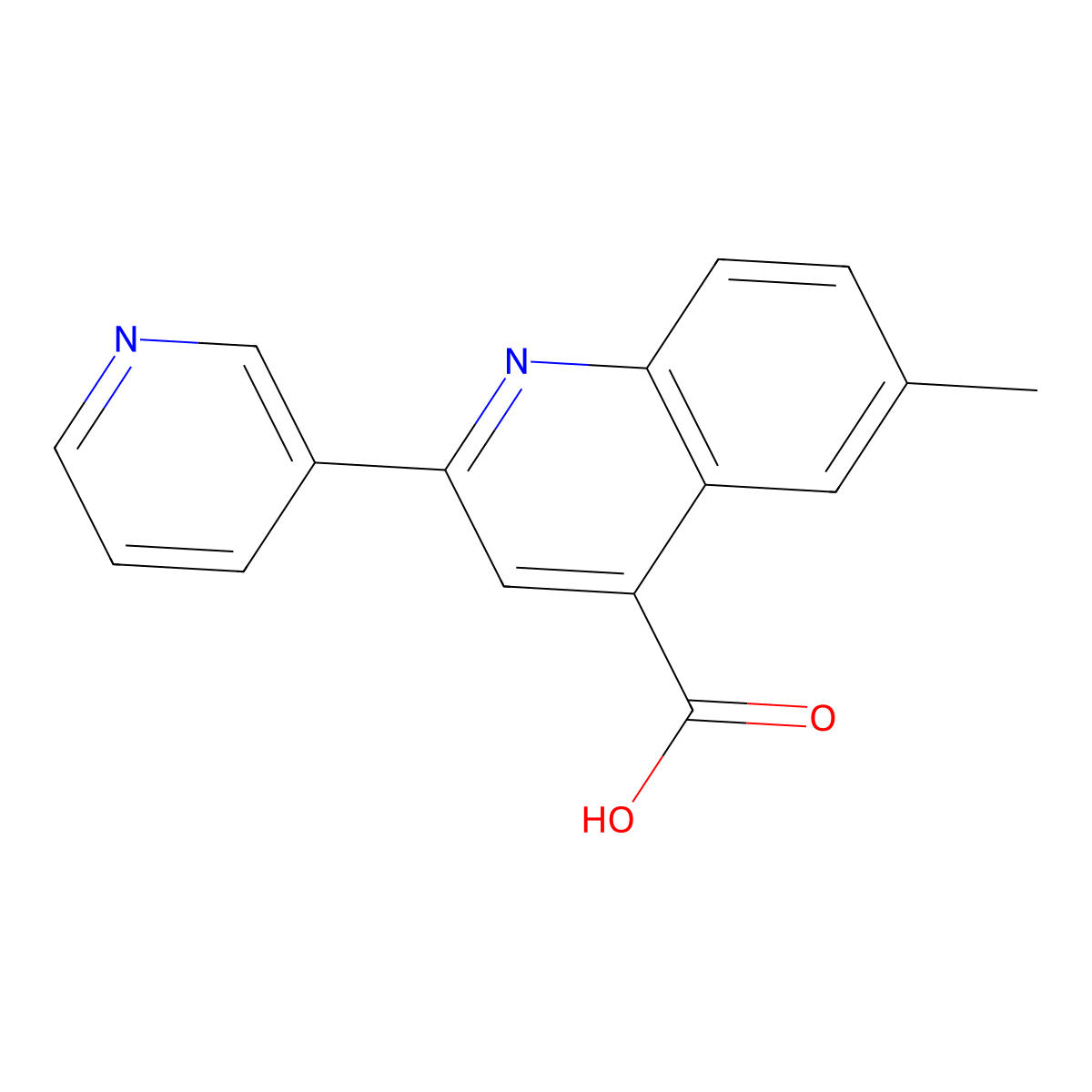 Cinchoninic acid, 6-methyl-2-(3-pyridyl)- molecular structure, CAS 5110-02-1