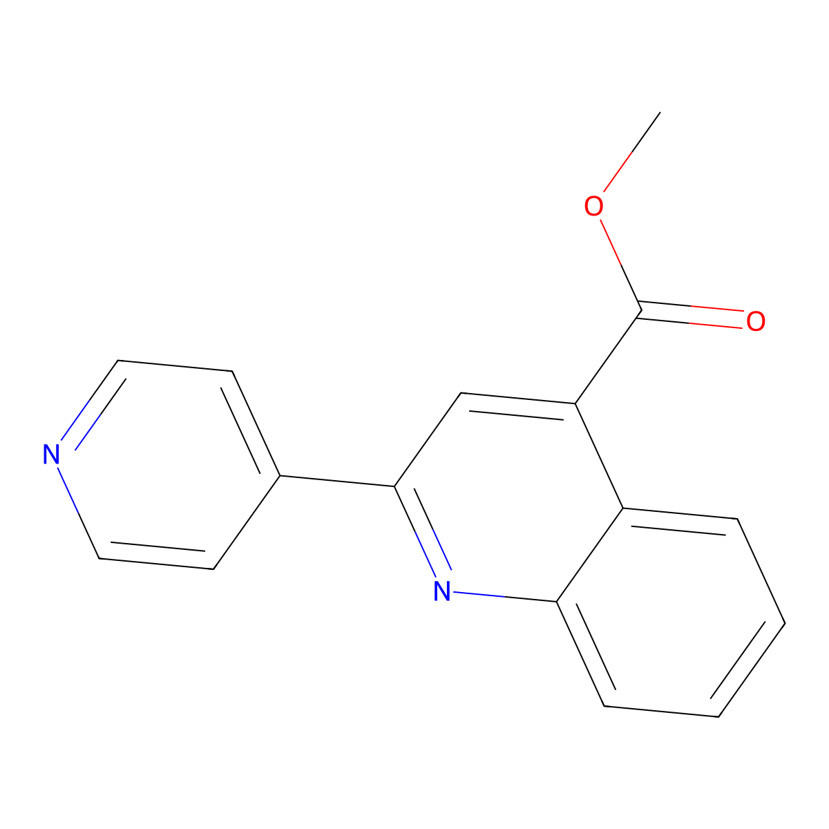 Methyl 2-pyridin-4-ylquinoline-4-carboxylate molecular structure, CAS 5110-07-6