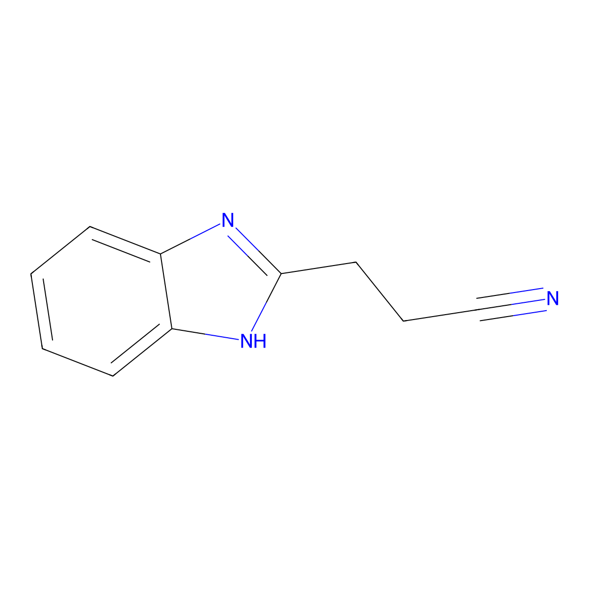 1h-Benzimidazole-2-propanenitrile molecular structure, CAS 51100-82-4