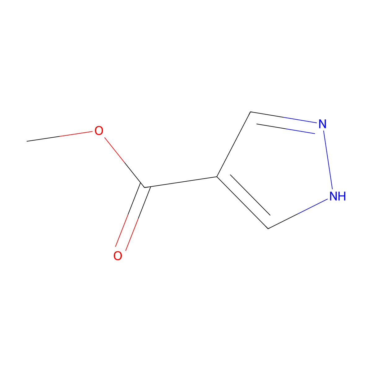 Methyl 1H-pyrazole-4-carboxylate molecular structure, CAS 51105-90-9