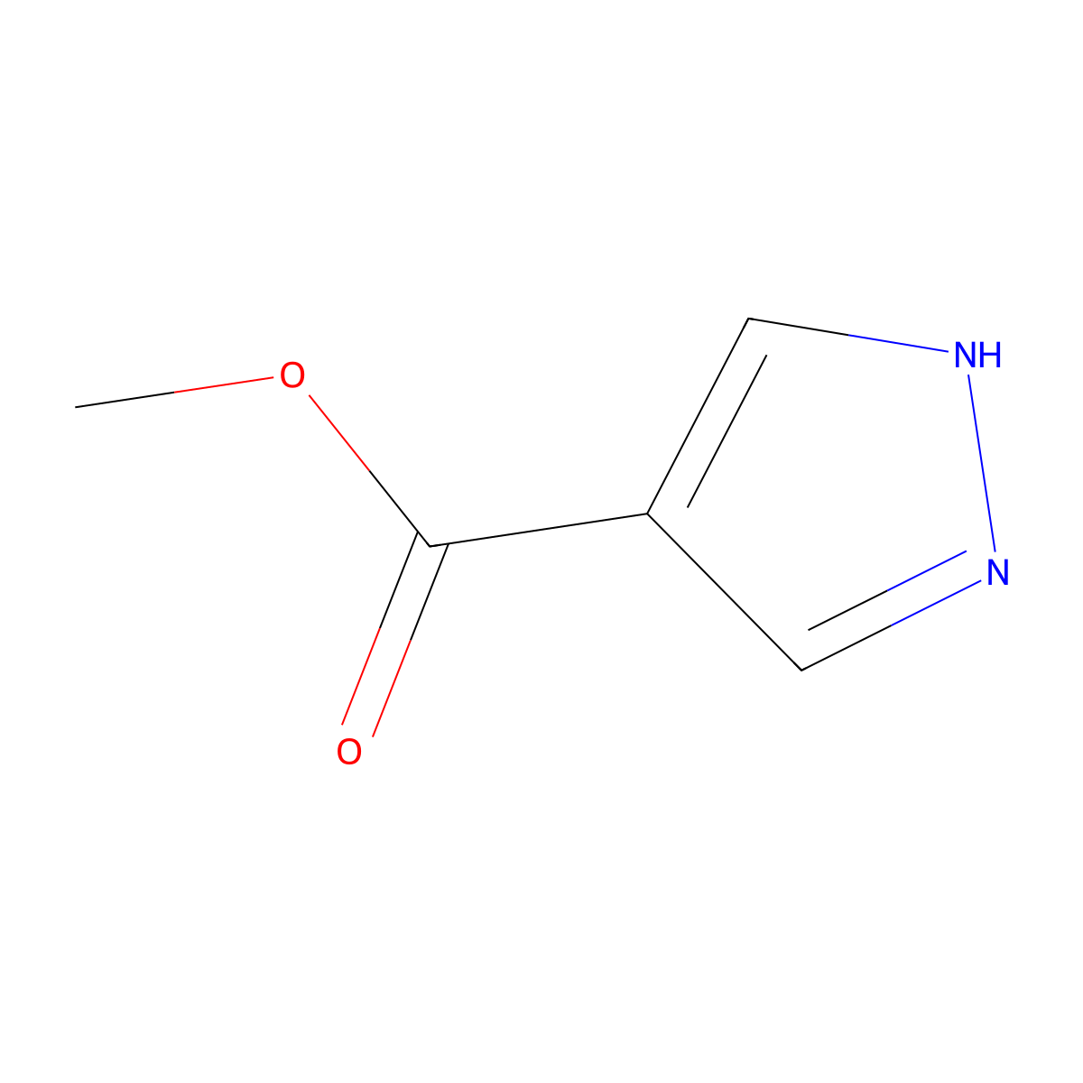 Methyl 1H-pyrazole-4-carboxylate molecular structure, CAS 51105-90-9