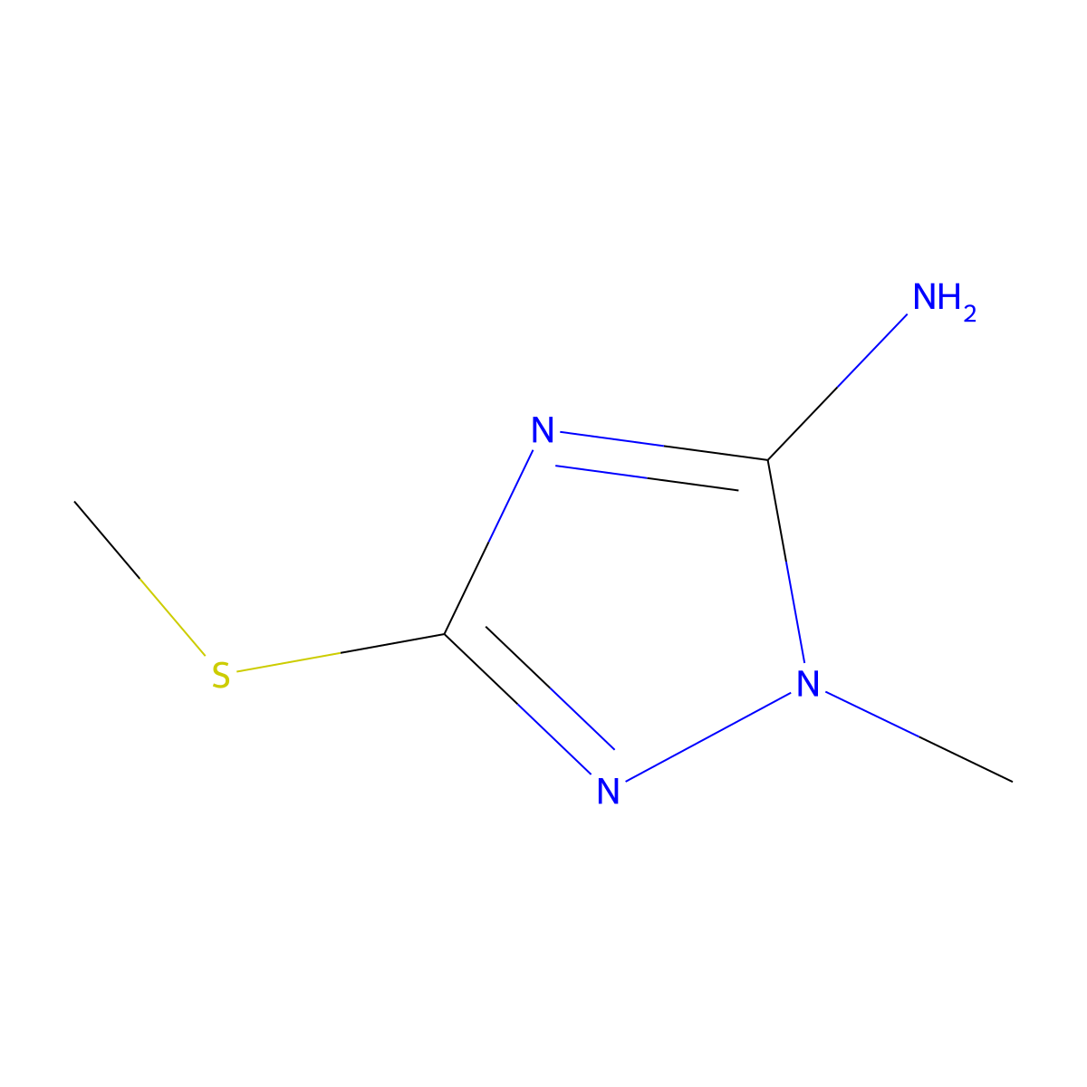 1-methyl-3-(methylthio)-1H-1,2,4-triazol-5-amine molecular structure, CAS 51108-35-1