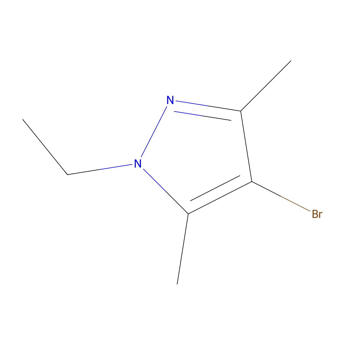 4-bromo-1-ethyl-3,5-dimethyl-1H-pyrazole molecular structure, CAS 51108-51-1