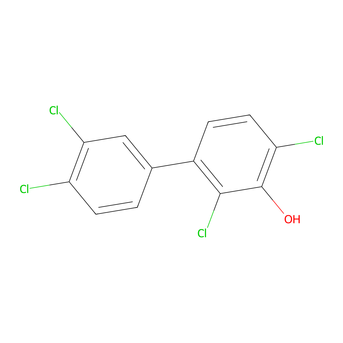 2,3',4,4'-Tetrachlorobiphenyl-3-ol molecular structure, CAS 51109-11-6