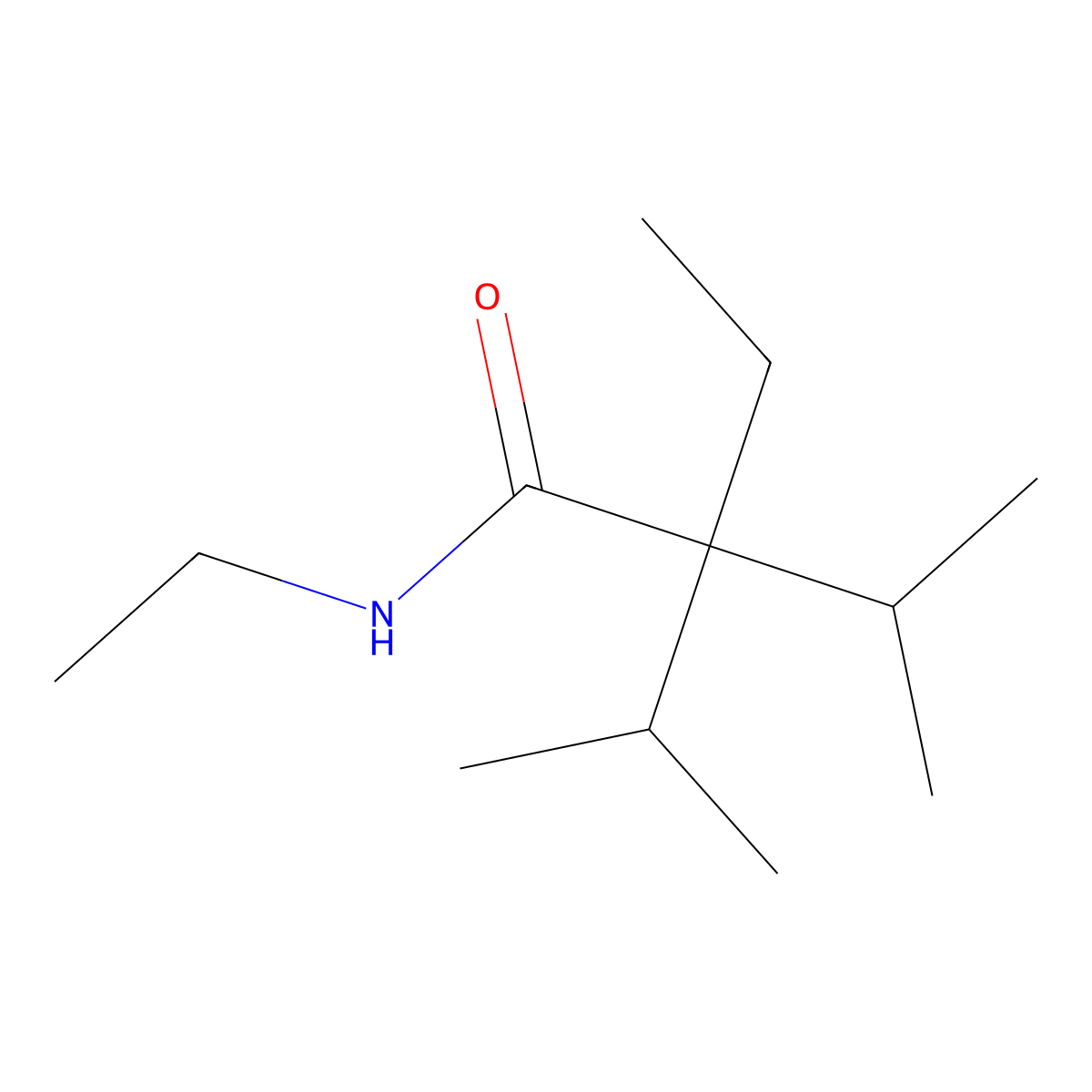 N-Ethyl-2,2-diisopropylbutanamide molecular structure, CAS 51115-70-9