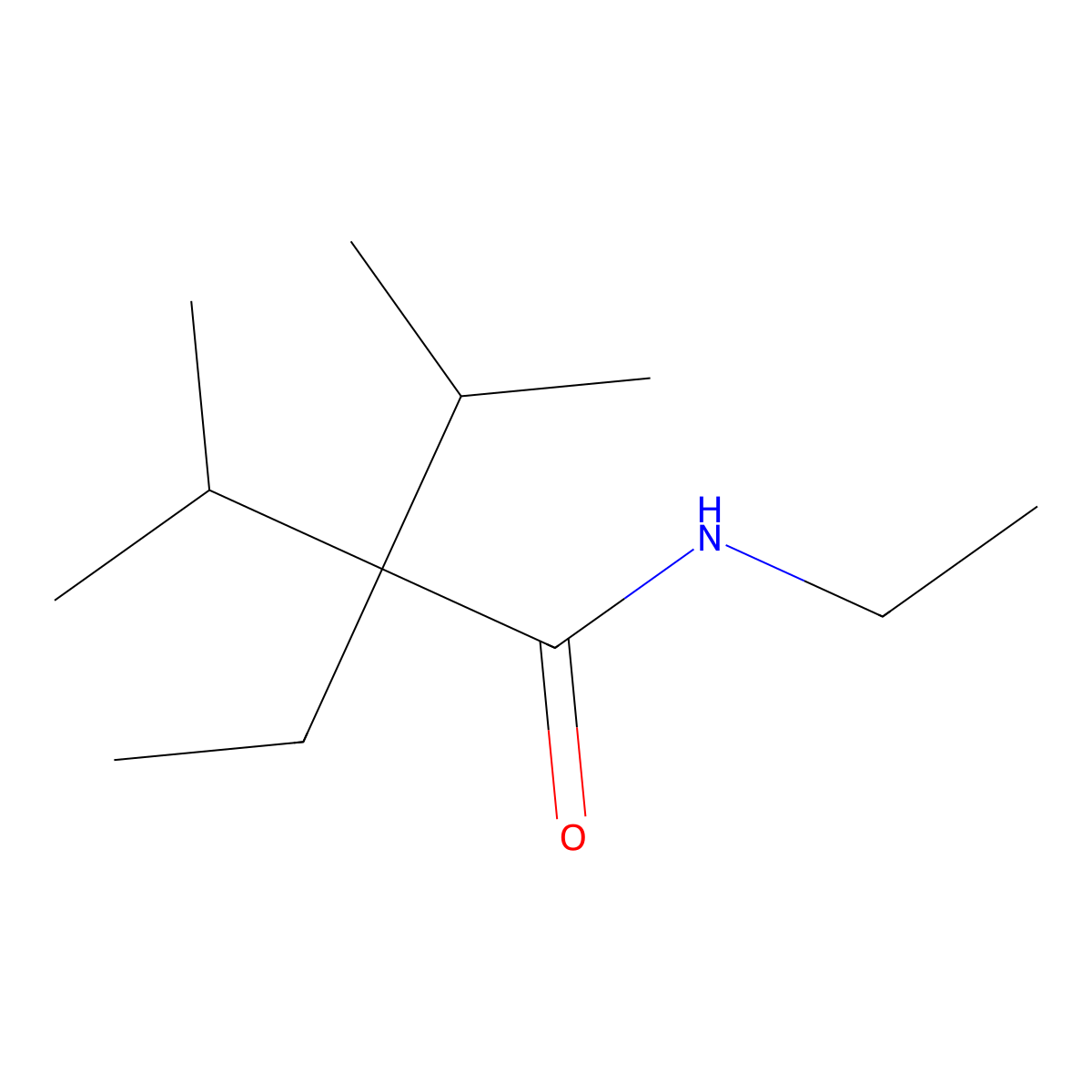 N-Ethyl-2,2-diisopropylbutanamide molecular structure, CAS 51115-70-9