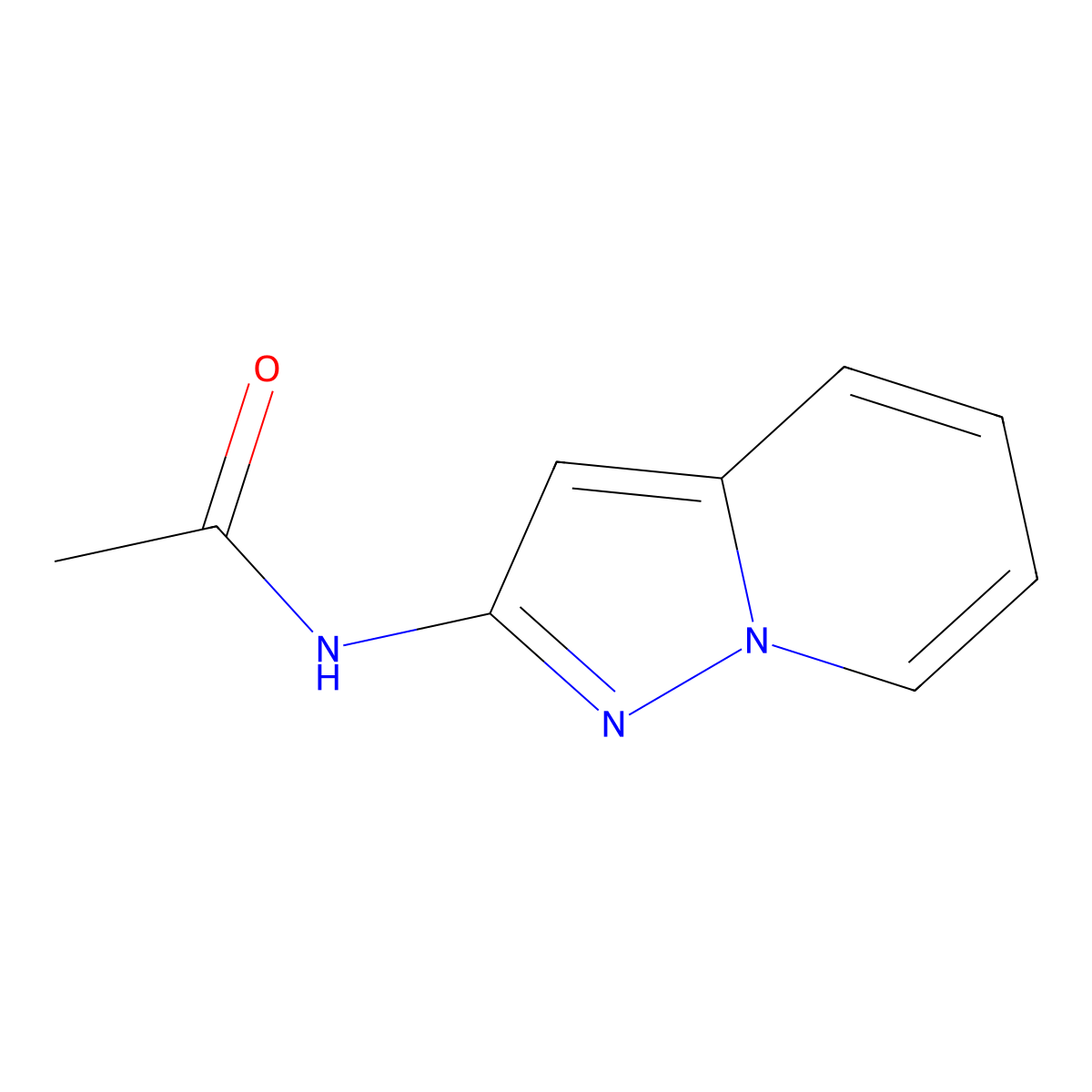N-(pyrazolo[1,5-a]pyridin-2-yl)acetamide molecular structure, CAS 51119-07-4