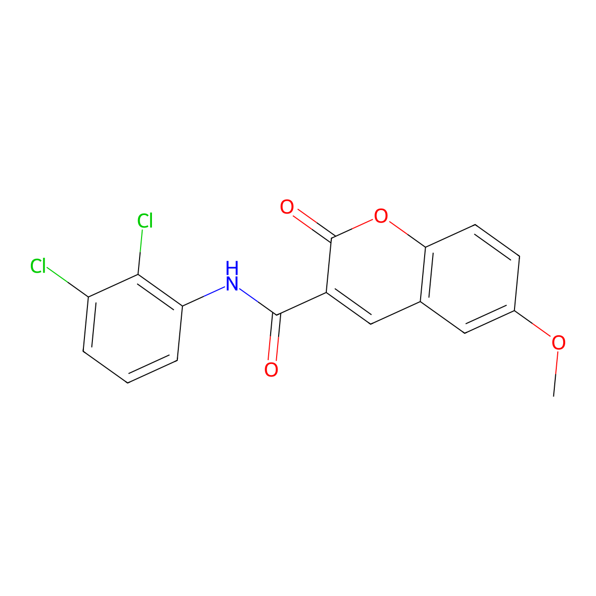 N-(2,3-Dichlorophenyl)-6-methoxy-2-oxo-2H-1-benzopyran-3-carboxamide molecular structure, CAS 5112-06-1