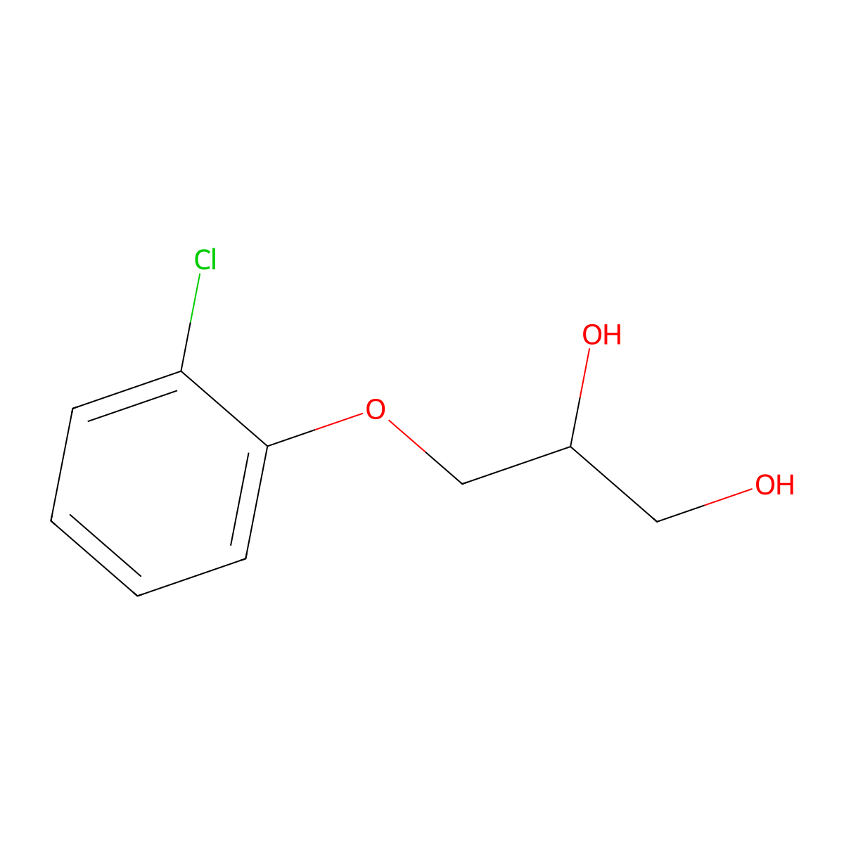 3-(2-Chlorophenoxy)-1,2-propanediol molecular structure, CAS 5112-21-0