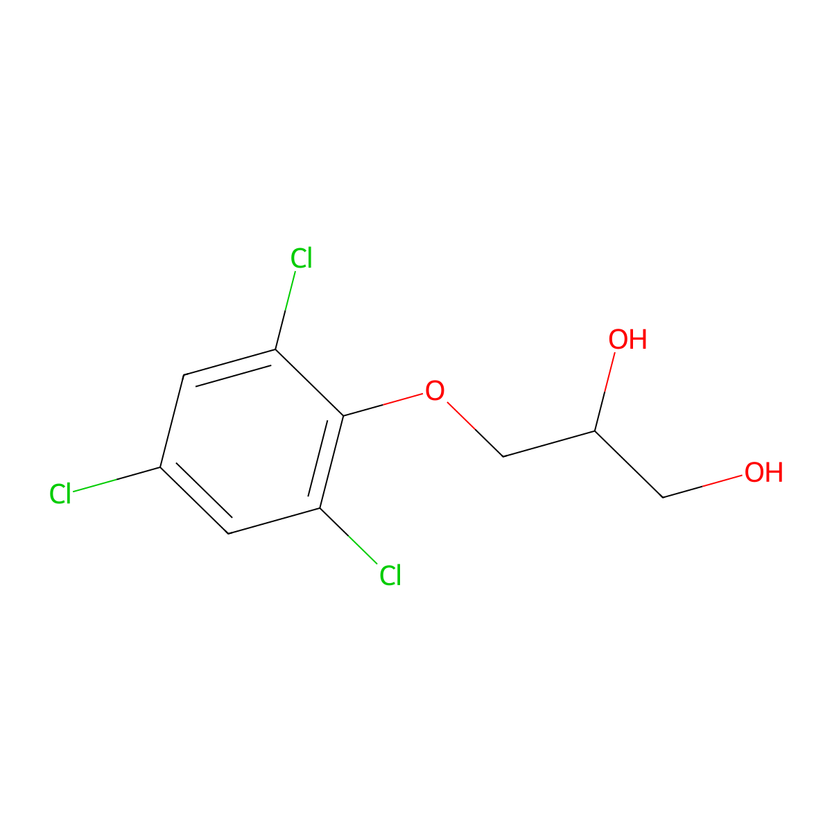 3-(2,4,6-Trichlorophenoxy)-1,2-propanediol molecular structure, CAS 5112-23-2