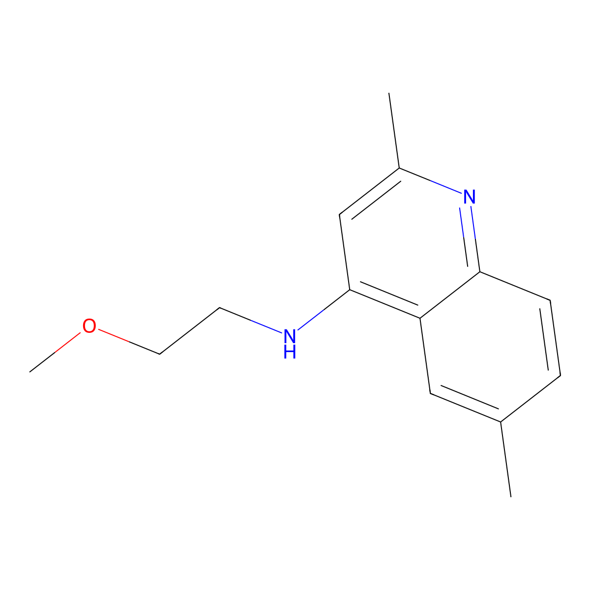 N-(2-methoxyethyl)-2,6-dimethylquinolin-4-amine molecular structure, CAS 5112-24-3
