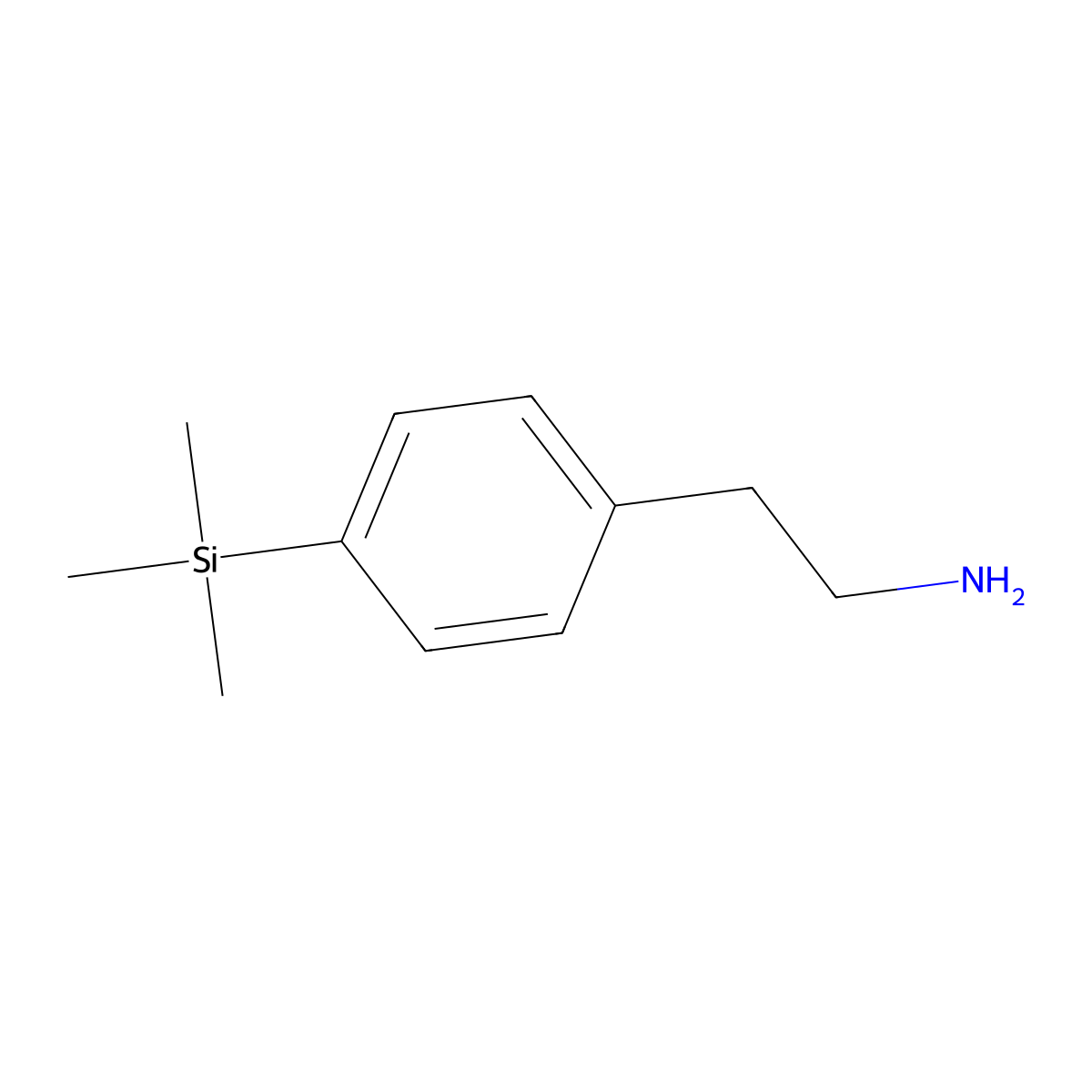 2-[4-(Trimethylsilyl)phenyl]ethan-1-amine molecular structure, CAS 5112-61-8