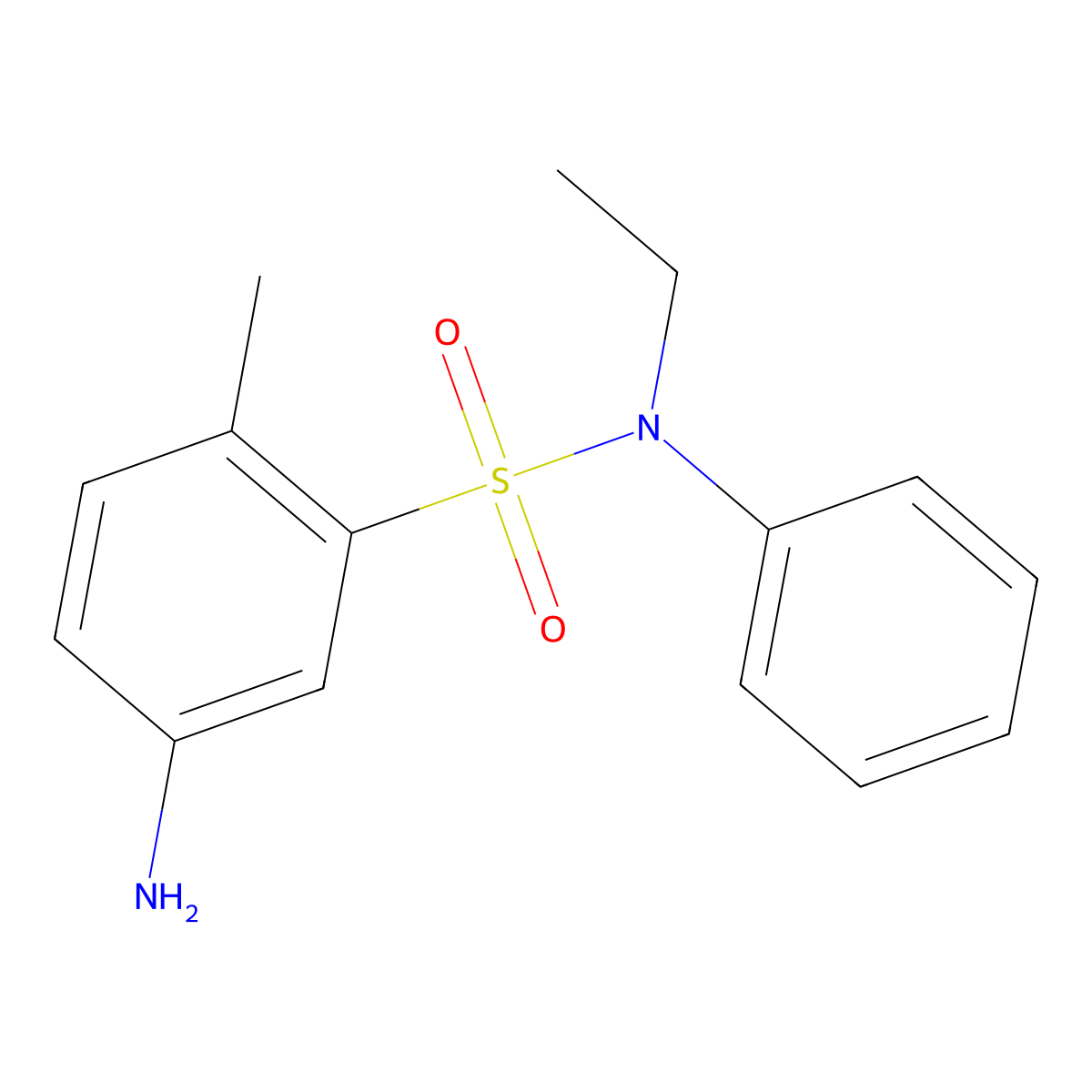 Benzenesulfonamide, 5-amino-N-ethyl-2-methyl-N-phenyl- molecular structure, CAS 51123-09-2