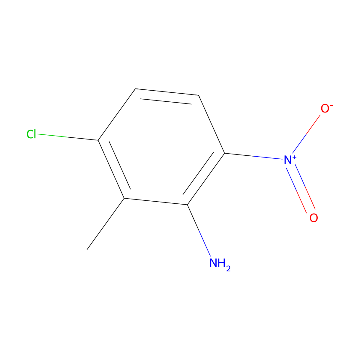 3-Chloro-2-methyl-6-nitroaniline molecular structure, CAS 51123-59-2