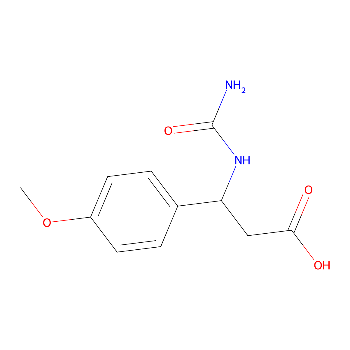 3-(4-Methoxy-phenyl)-3-ureido-propionic acid molecular structure, CAS 511237-53-9