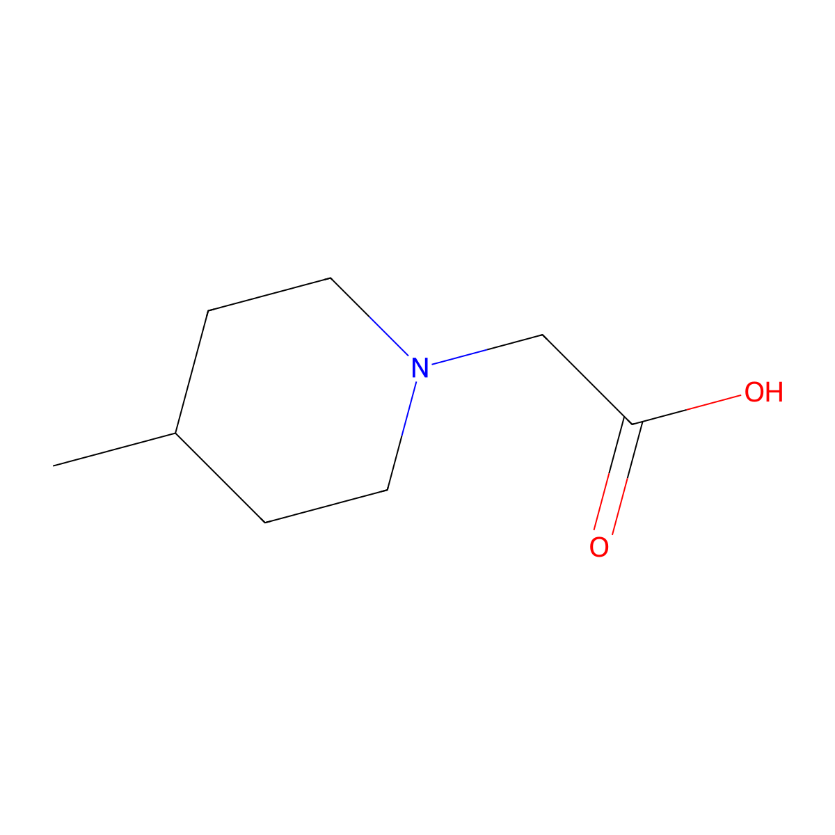 2-(4-Methylpiperidin-1-yl)acetic acid molecular structure, CAS 511237-54-0