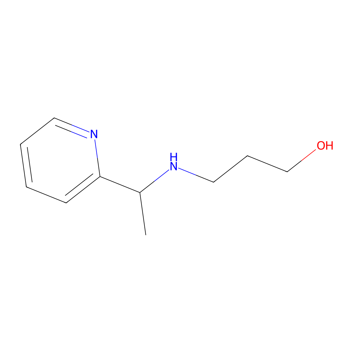 3-((1-(Pyridin-2-yl)ethyl)amino)propan-1-ol molecular structure, CAS 511237-61-9