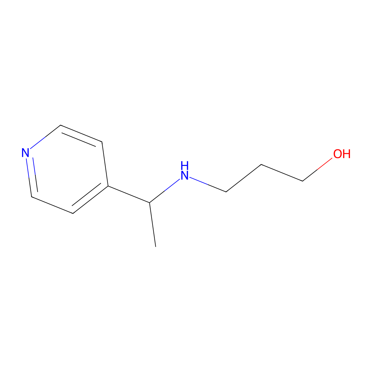 3-(1-Pyridin-4-yl-ethylamino)-propan-1-ol molecular structure, CAS 511237-62-0
