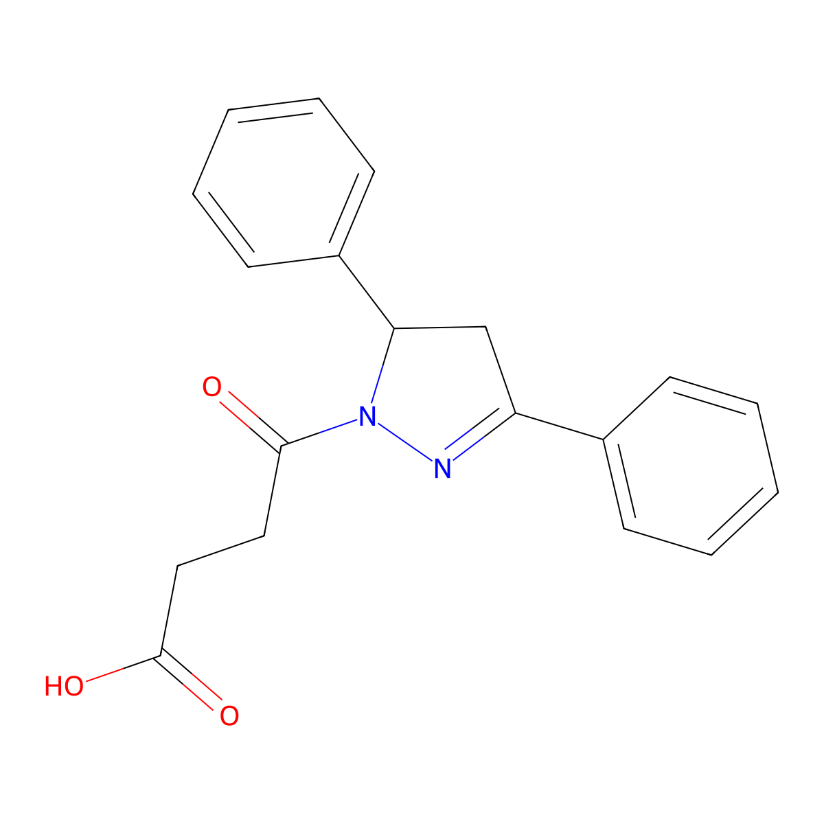 4-(3,5-diphenyl-4,5-dihydro-1H-pyrazol-1-yl)-4-oxobutanoic acid molecular structure, CAS 511237-64-2